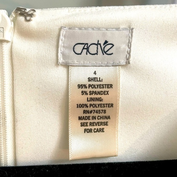 Cache White Dress with Belt - Size 4 - Picture 3 of 3